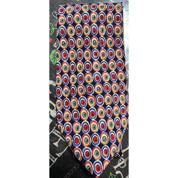 Vito By VR Necktie Silk Multicolor Abstract Geometric Print Hand Made In Italy - Picture 8 of 8